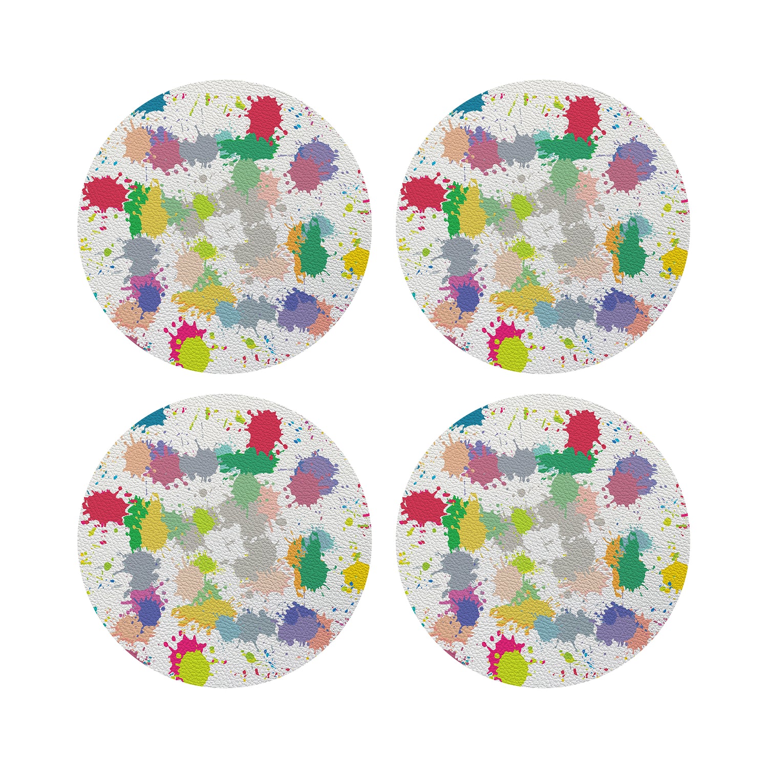 Paint Splatter 16" Round Pebble Placemats - nicolettemayer.com