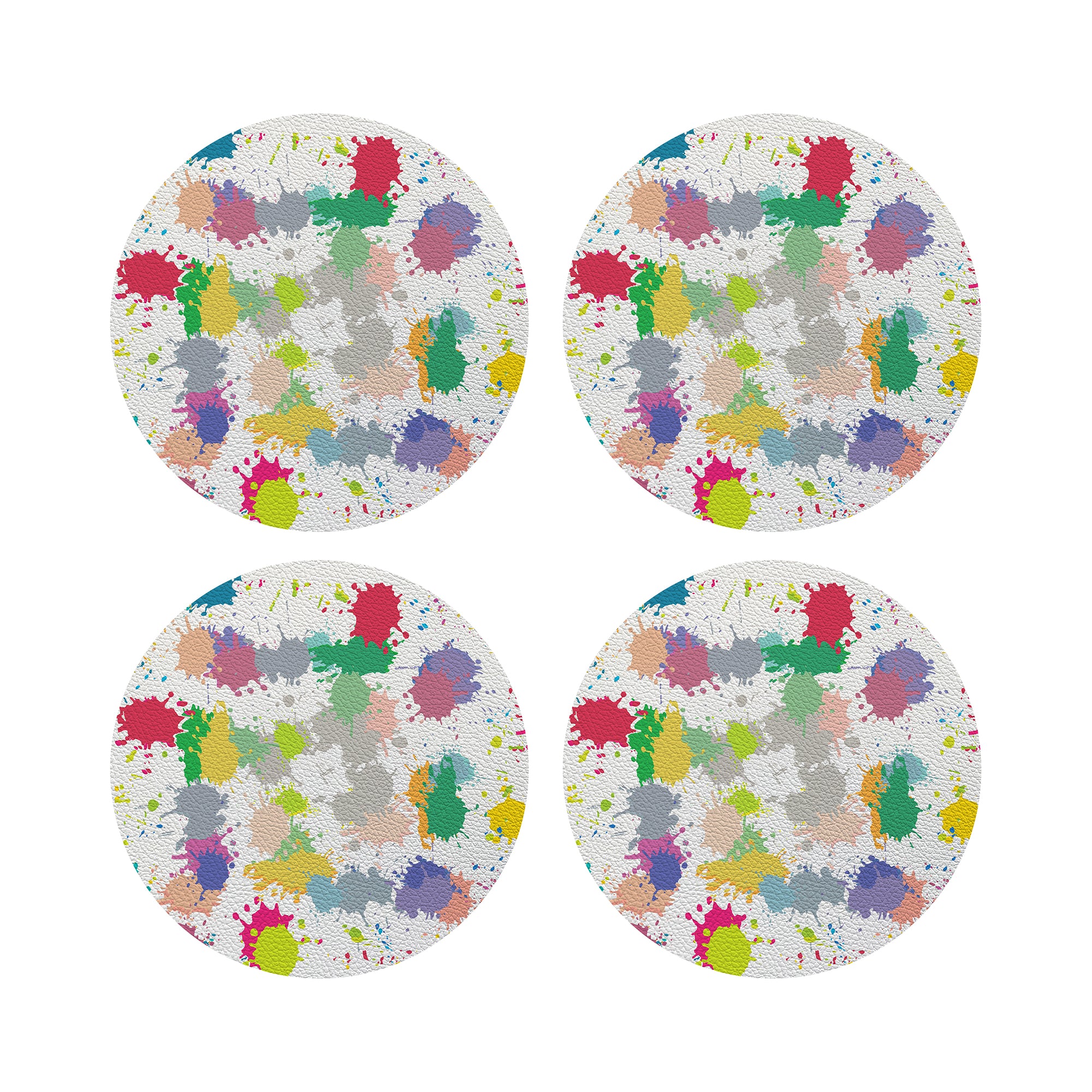 Paint Splatter 16" Round Pebble Placemats - nicolettemayer.com