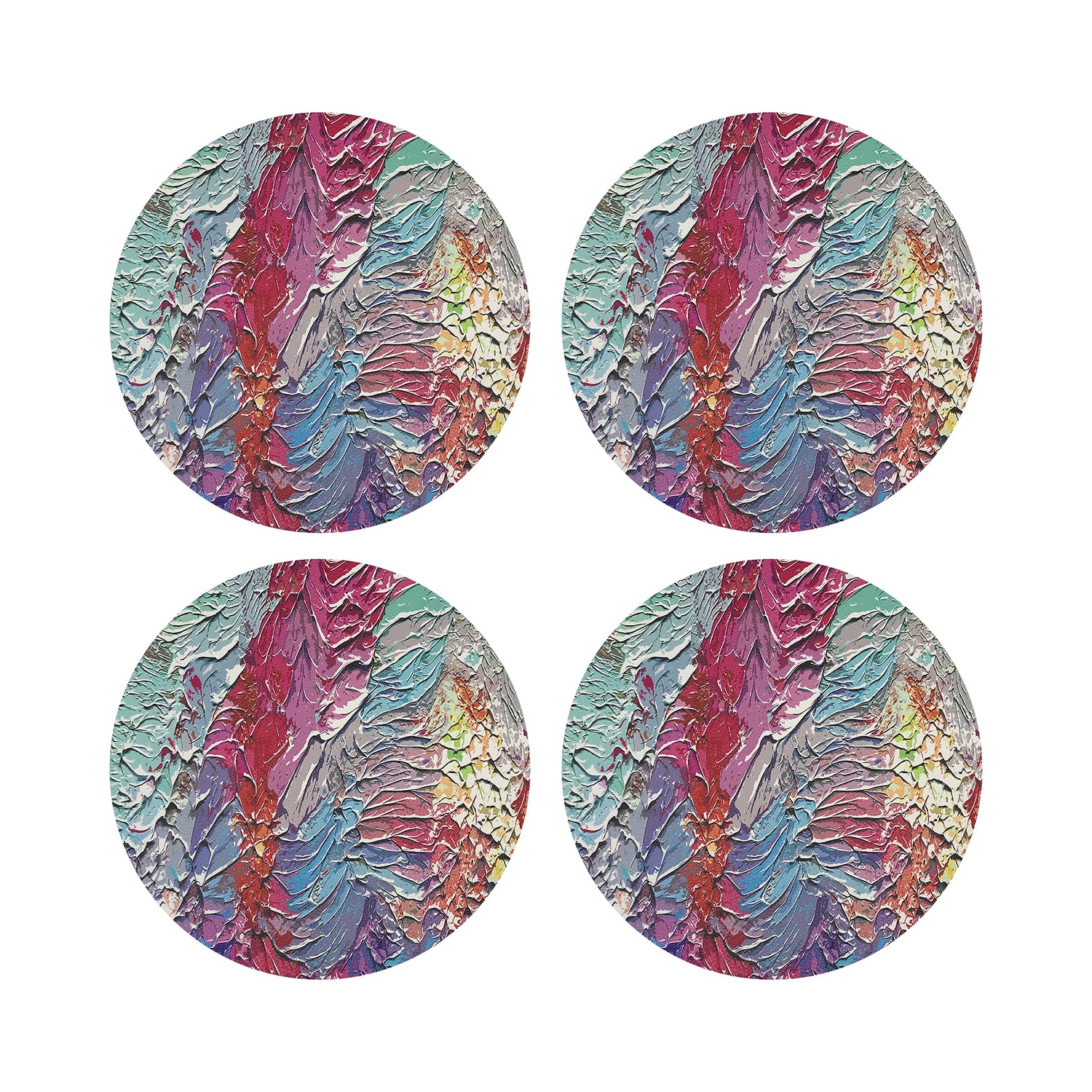 Paint Brights Vegan Leather Round Coasters