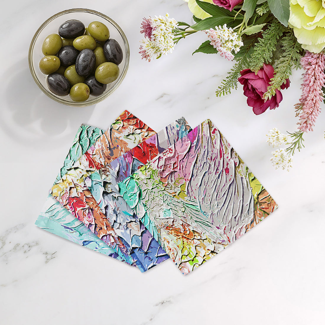 Paint Brights Cotton Sateen Cocktail Napkins