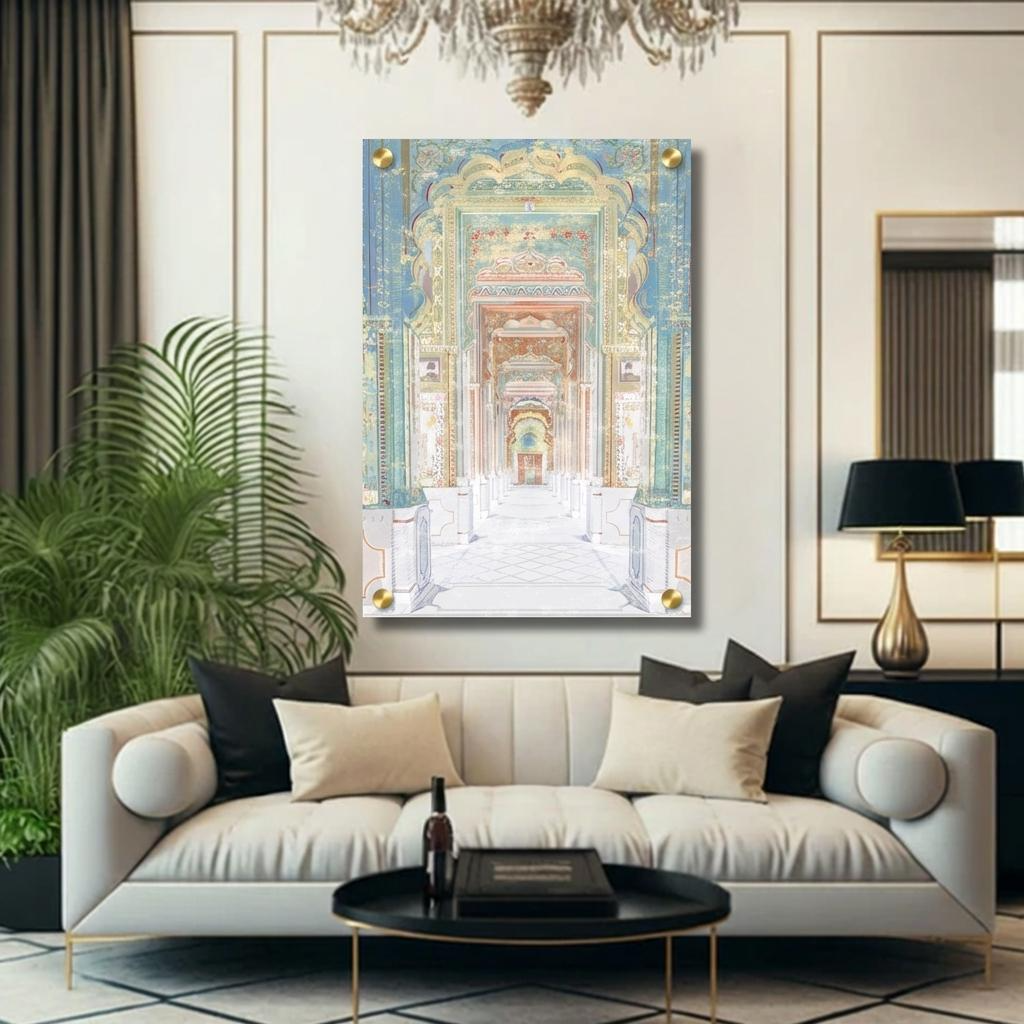 Palatial Jaipur Acrylic Art - 32" X 48" (Single Panels) - nicolettemayer.com