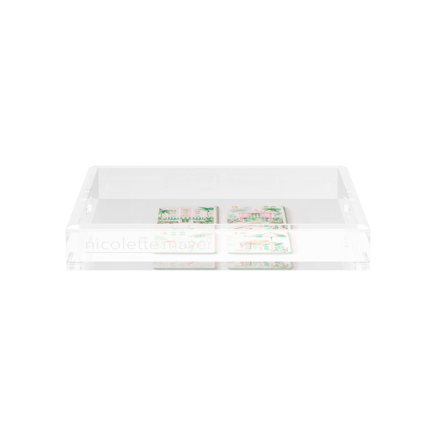 Palm Beach Theme Mahj 12X12 Acrylic Tray - nicolettemayer.com 