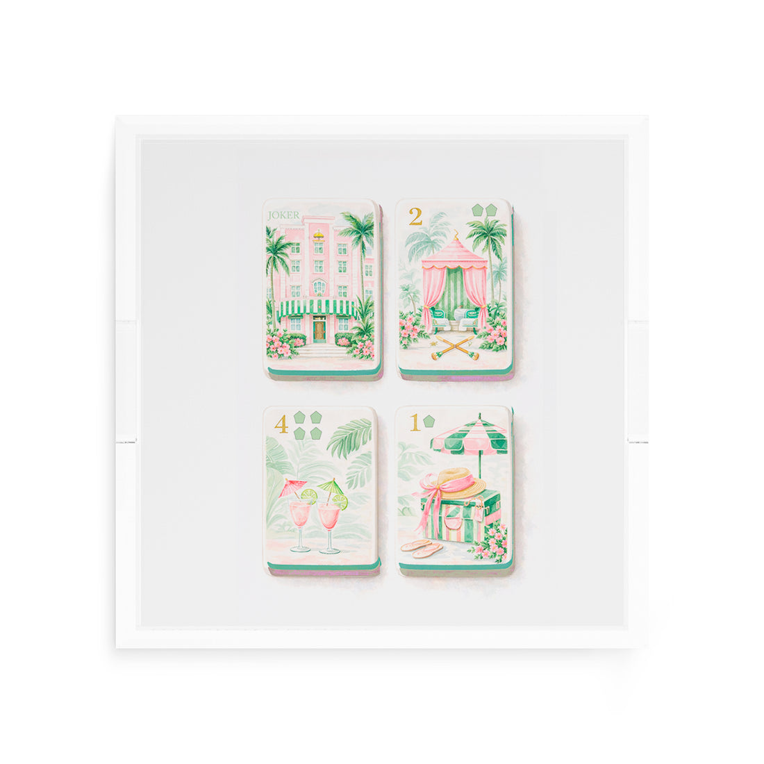 Palm Beach Theme Mahj 12X12 Acrylic Tray - nicolettemayer.com 