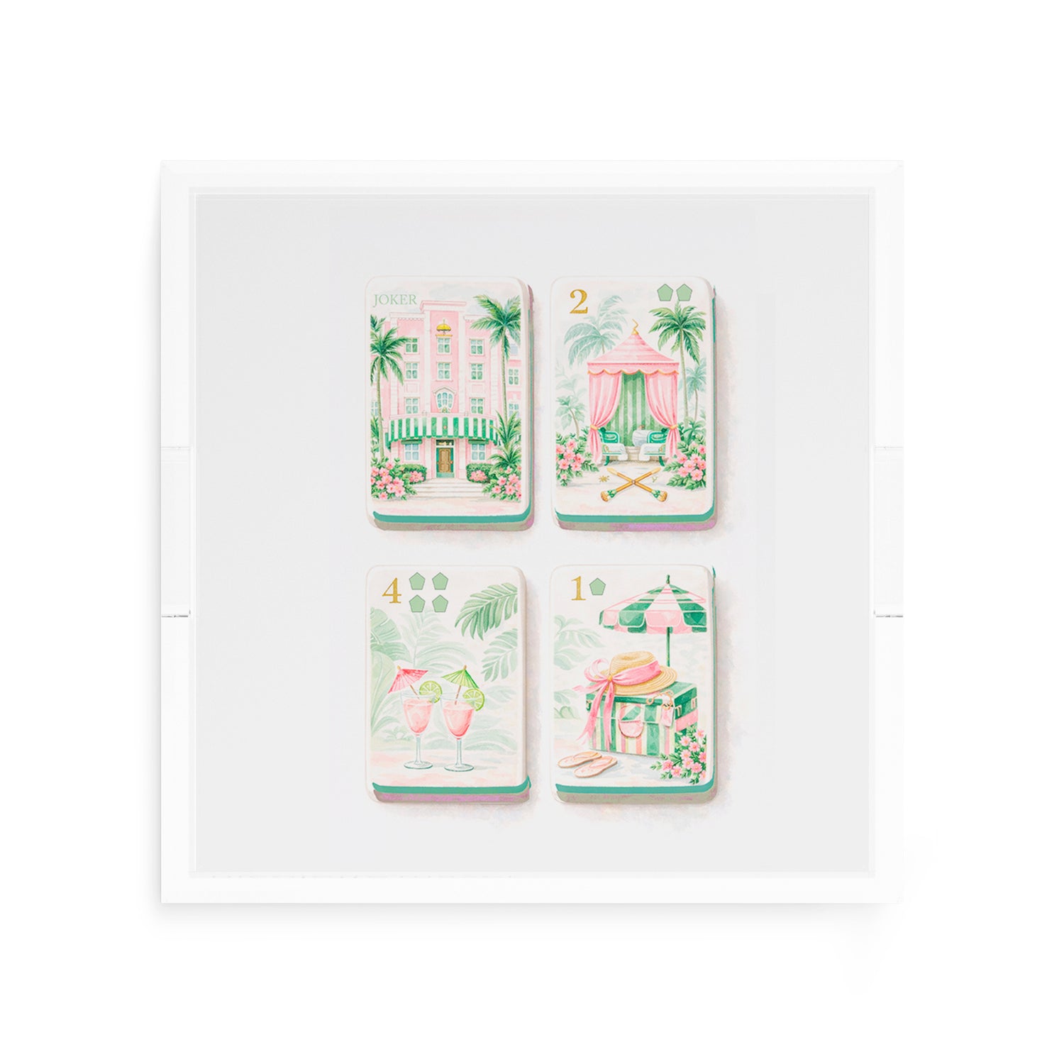 Palm Beach Theme Mahj 12X12 Acrylic Tray - nicolettemayer.com 