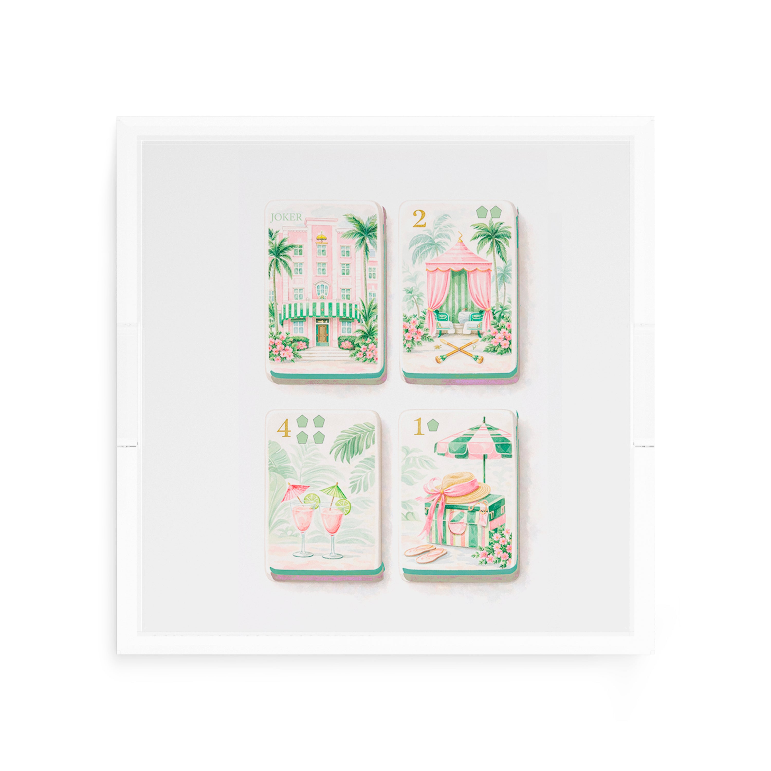 Palm Beach Theme Mahj 12X12 Acrylic Tray - nicolettemayer.com 