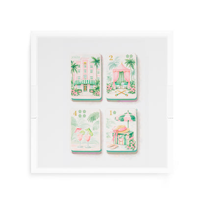 Palm Beach Theme Mahj 12X12 Acrylic Tray - nicolettemayer.com 