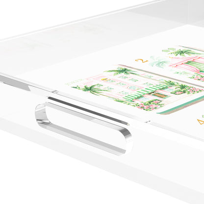 Palm Beach Theme Mahj 12X12 Acrylic Tray - nicolettemayer.com 