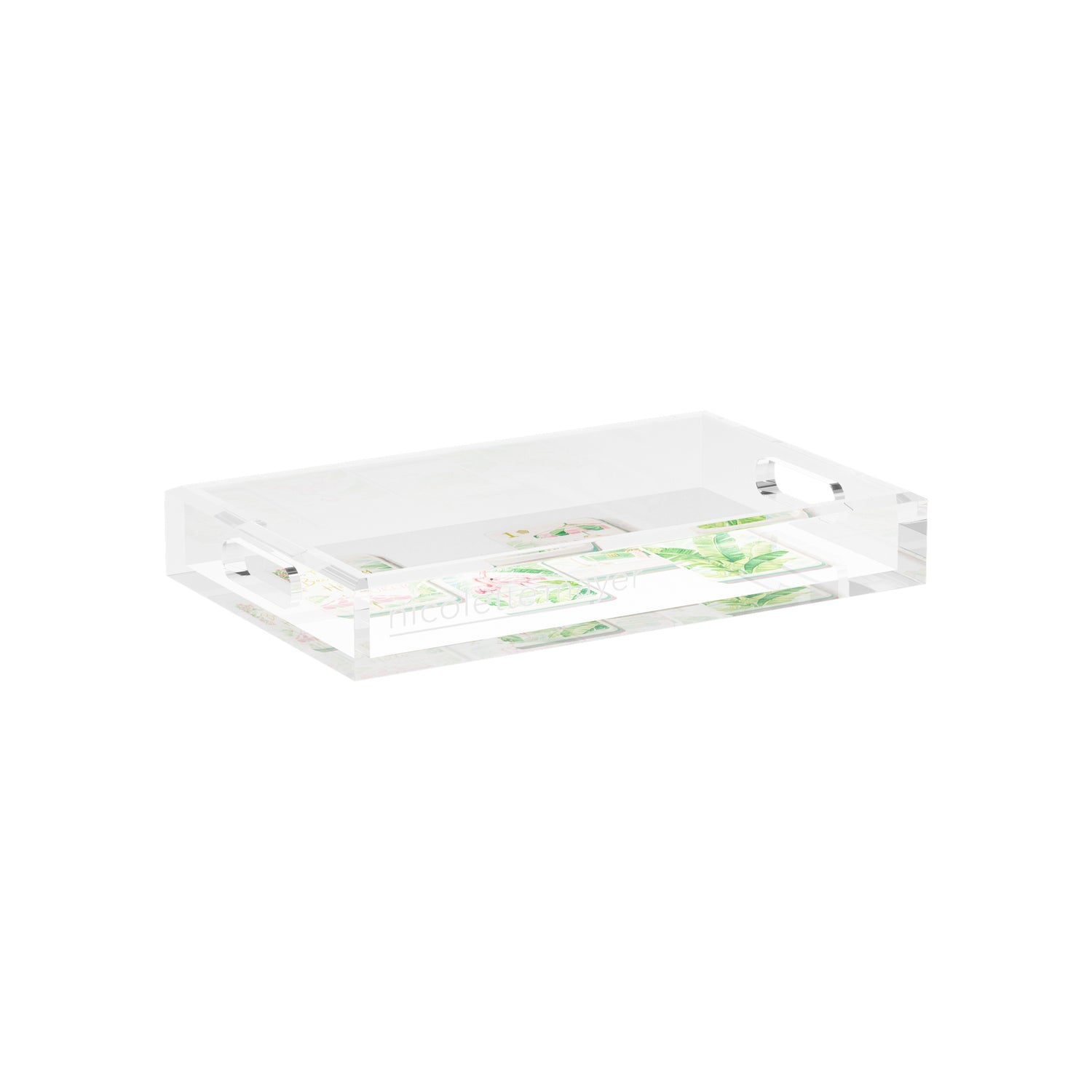 Palm Beach Theme Mahj 12.5x7.75 Acrylic Tray - nicolettemayer.com 