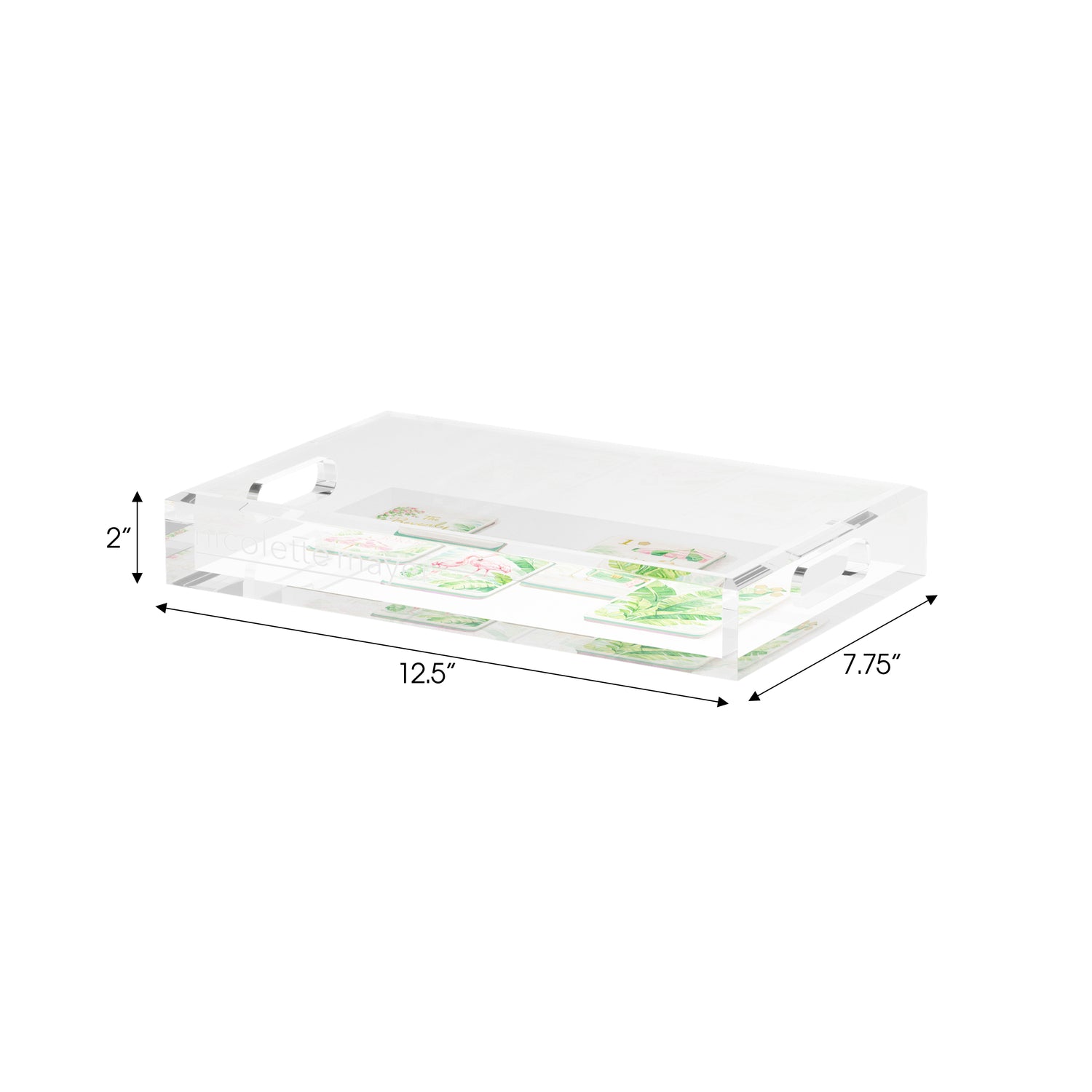Palm Beach Theme Mahj Set of 3 Acrylic Tray - nicolettemayer.com 