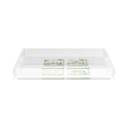 Palm Beach Theme Mahj 15X15 Acrylic Tray - nicolettemayer.com 