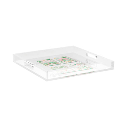 Palm Beach Theme Mahj 15X15 Acrylic Tray - nicolettemayer.com 