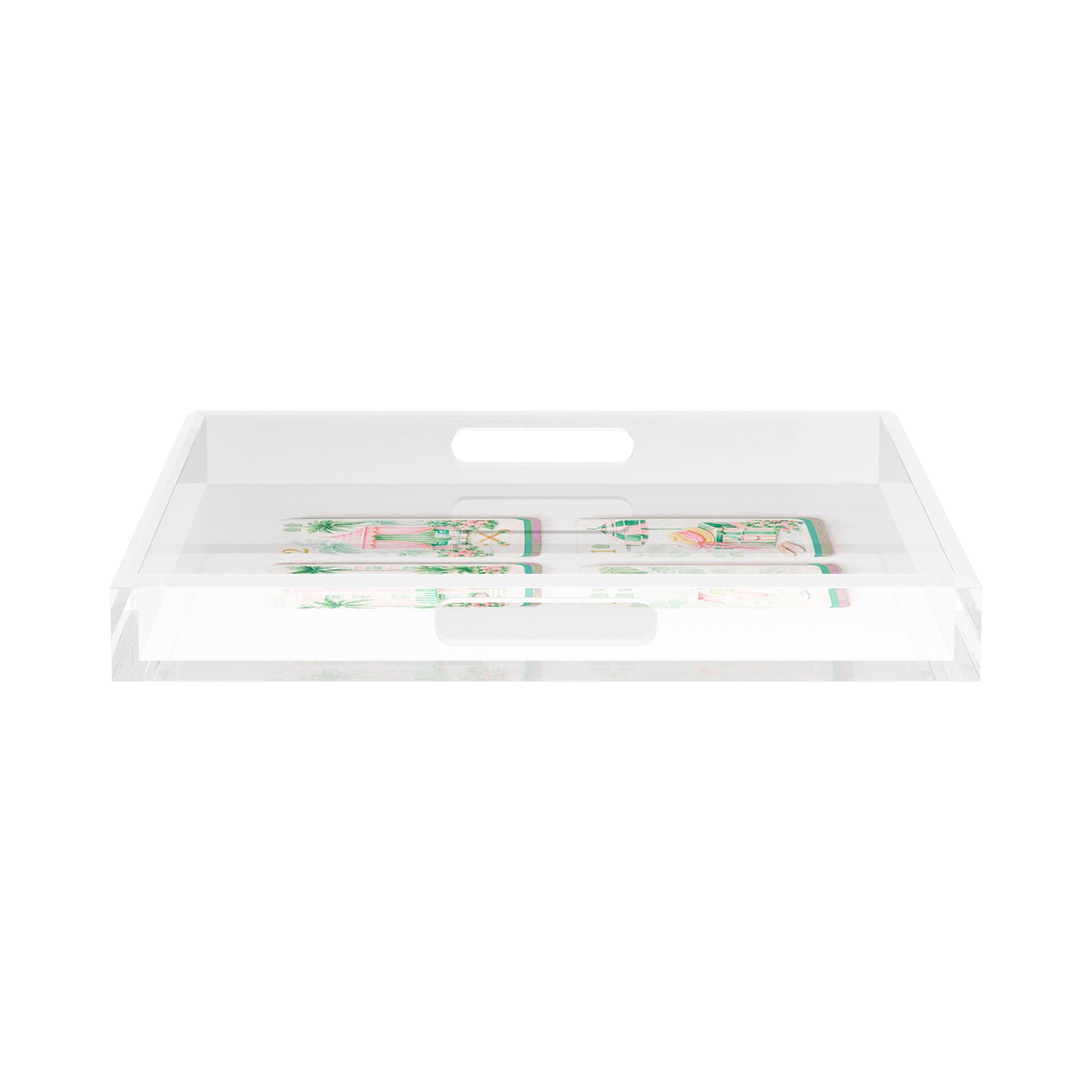 Palm Beach Theme Mahj 15X15 Acrylic Tray - nicolettemayer.com 