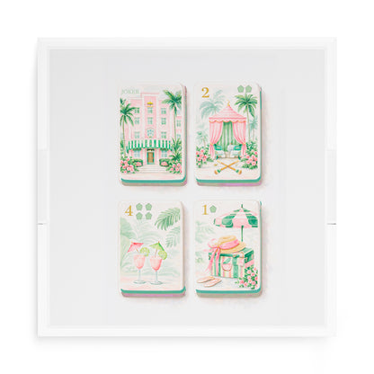 Palm Beach Theme Mahj 15X15 Acrylic Tray - nicolettemayer.com 