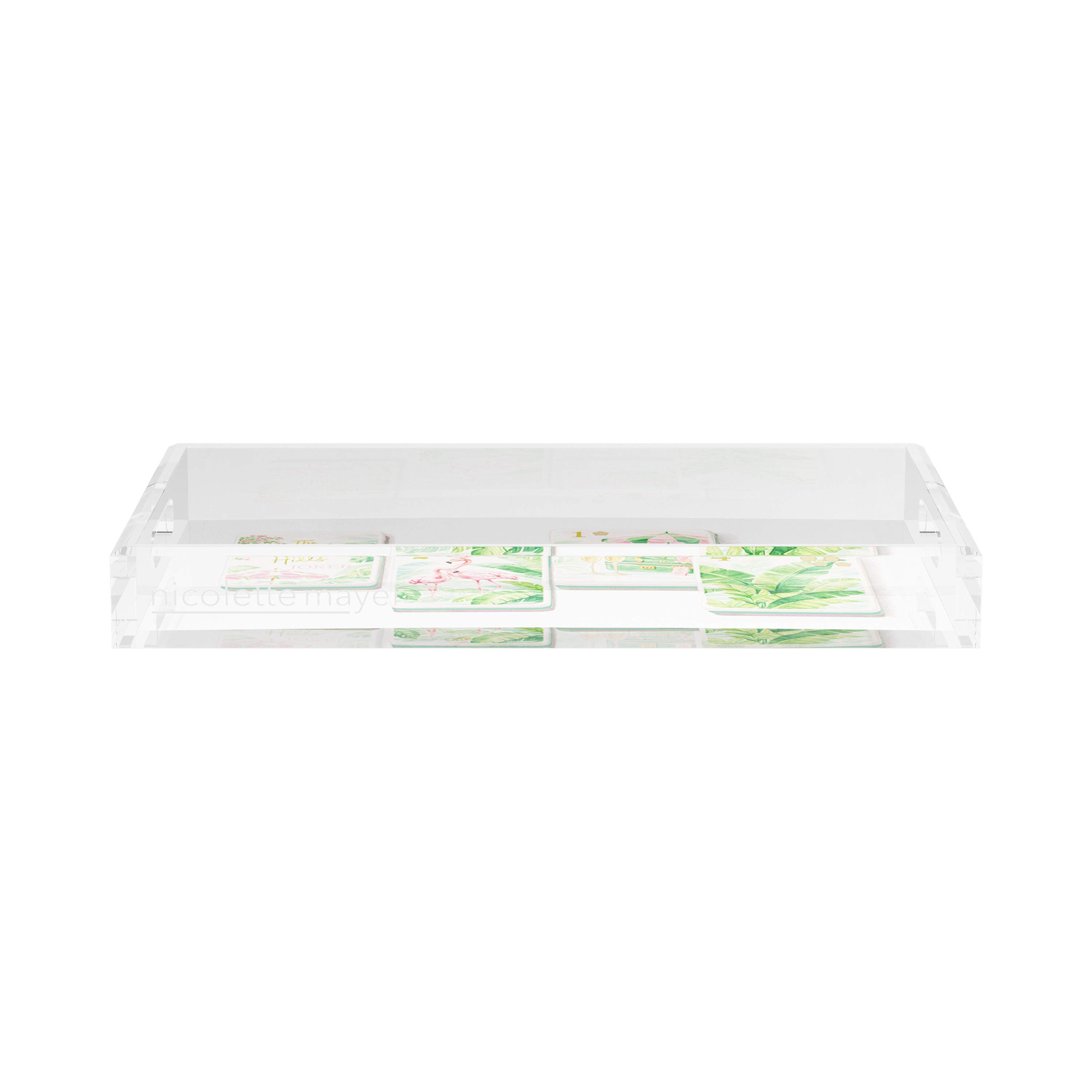 Palm Beach Theme Mahj 17X10.5 Acrylic Tray - nicolettemayer.com 