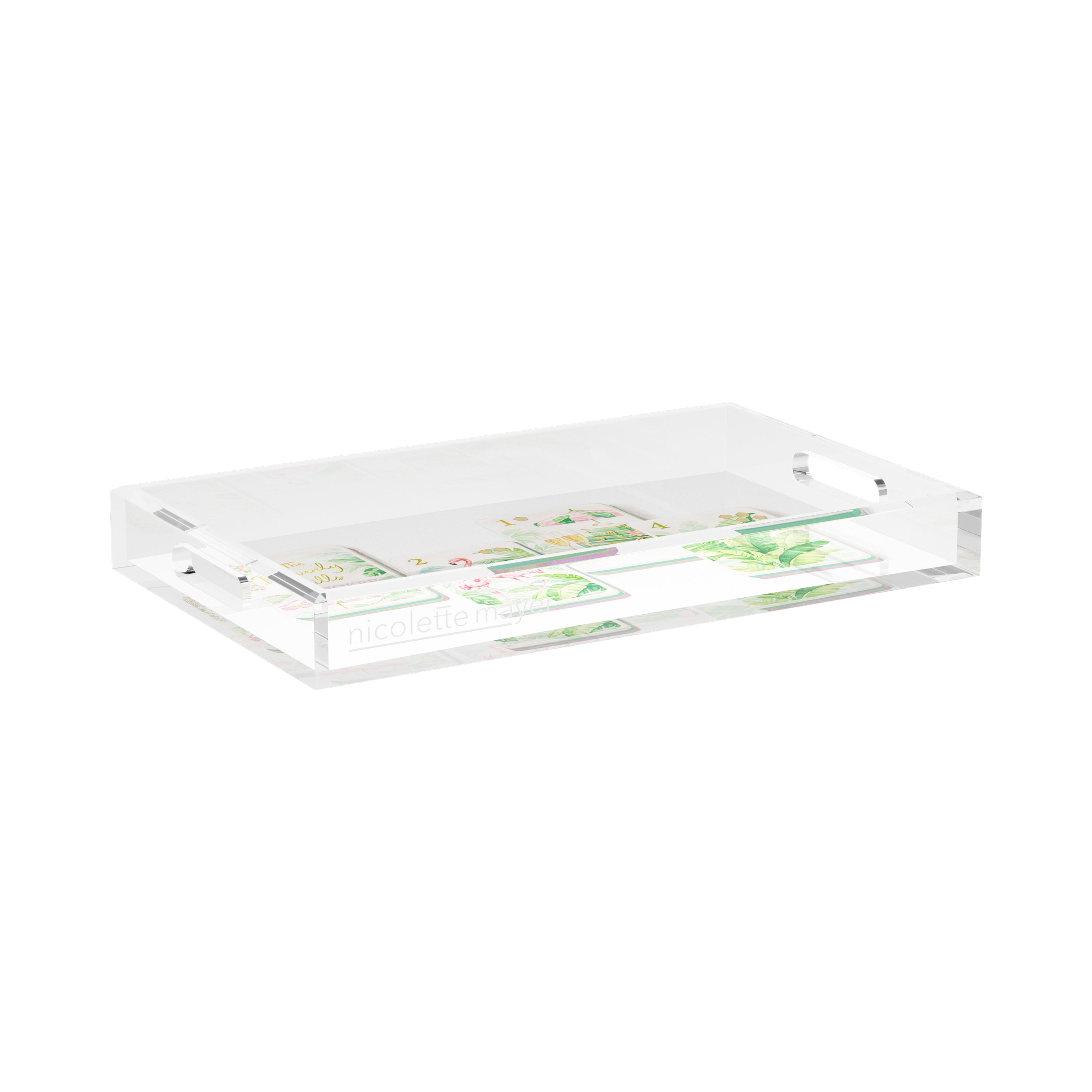 Palm Beach Theme Mahj 17X10.5 Acrylic Tray - nicolettemayer.com 