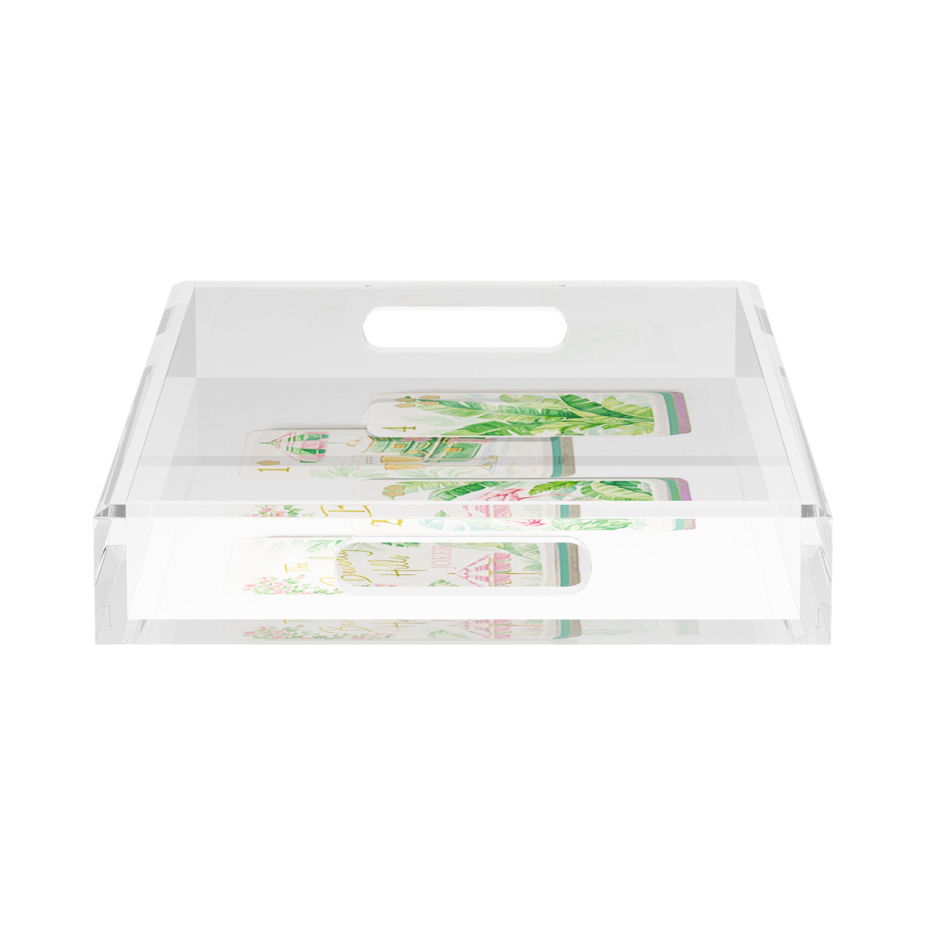 Palm Beach Theme Mahj 17X10.5 Acrylic Tray - nicolettemayer.com 