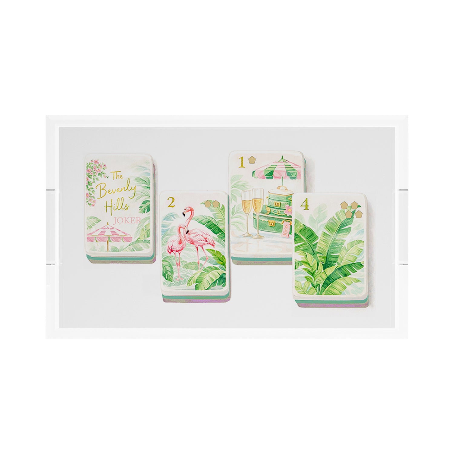 Palm Beach Theme Mahj 17X10.5 Acrylic Tray - nicolettemayer.com 