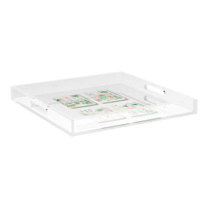 Palm Beach Theme Mahj 18X18 Acrylic Tray - nicolettemayer.com 