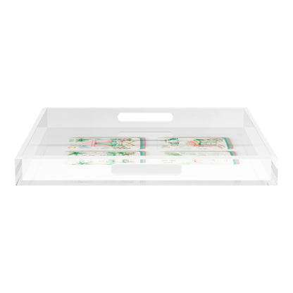 Palm Beach Theme Mahj 18X18 Acrylic Tray - nicolettemayer.com 