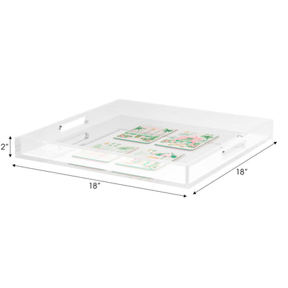Palm Beach Theme Mahj Set of 3 Acrylic Tray - nicolettemayer.com 