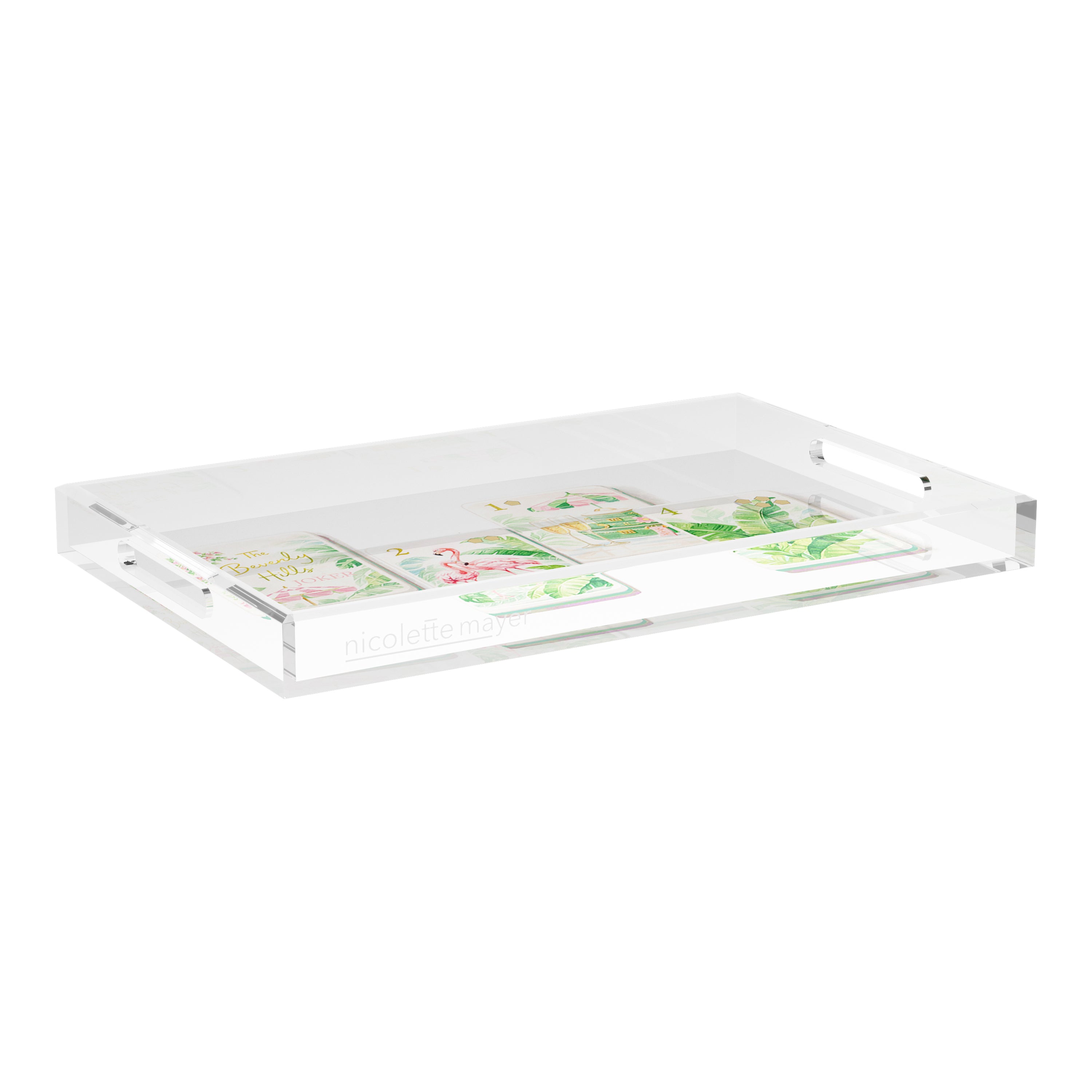 Palm Beach Theme Mahj 22.5x14.5 Acrylic Tray - nicolettemayer.com 
