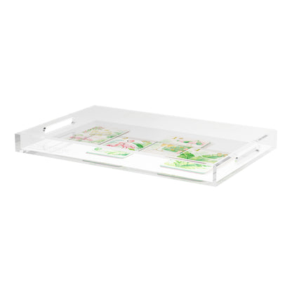 Palm Beach Theme Mahj 22.5x14.5 Acrylic Tray - nicolettemayer.com 