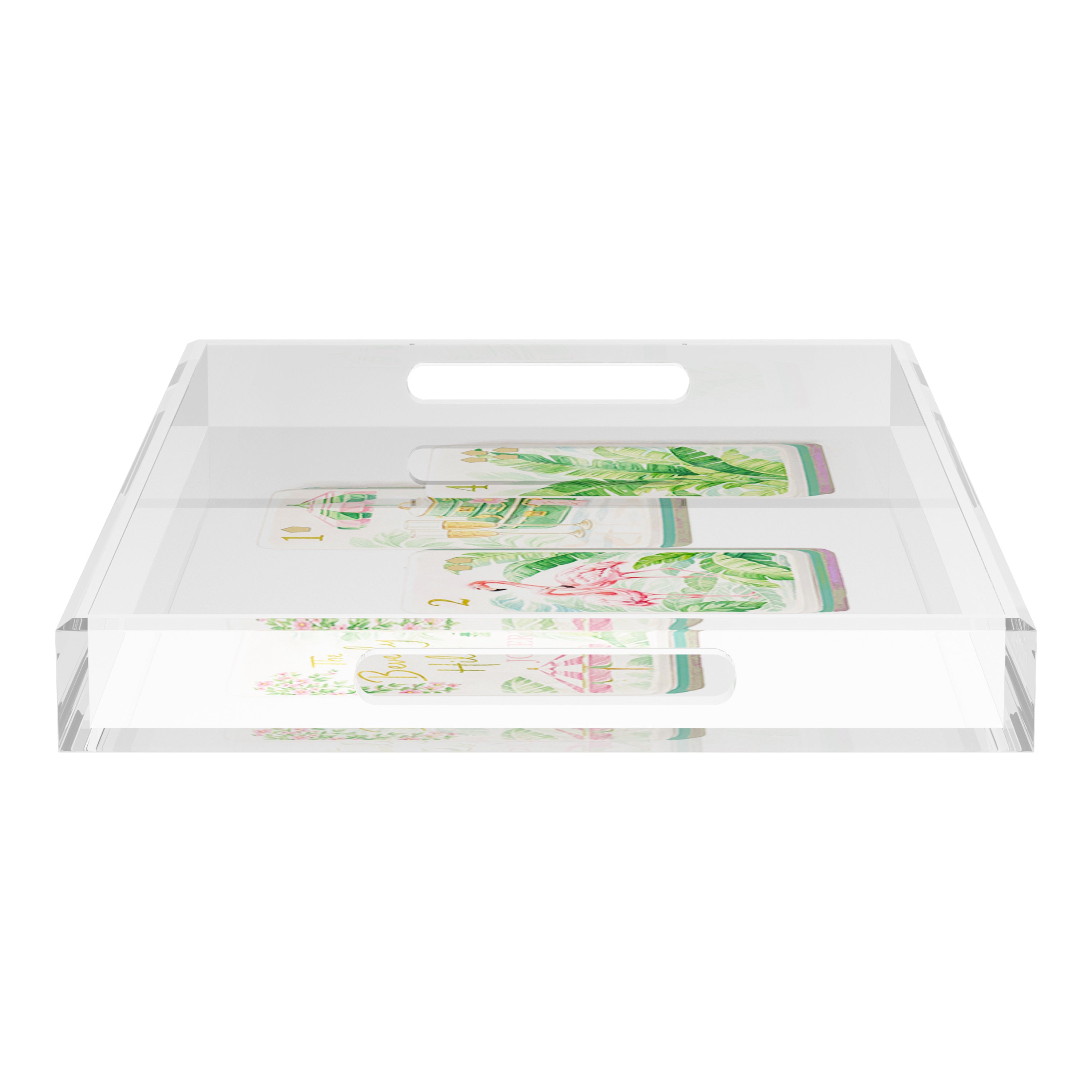 Palm Beach Theme Mahj 22.5x14.5 Acrylic Tray - nicolettemayer.com 