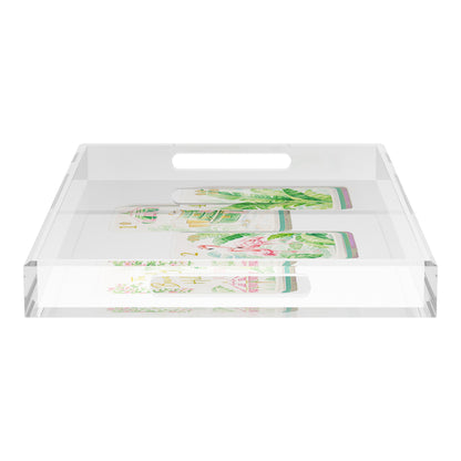 Palm Beach Theme Mahj 22.5x14.5 Acrylic Tray - nicolettemayer.com 