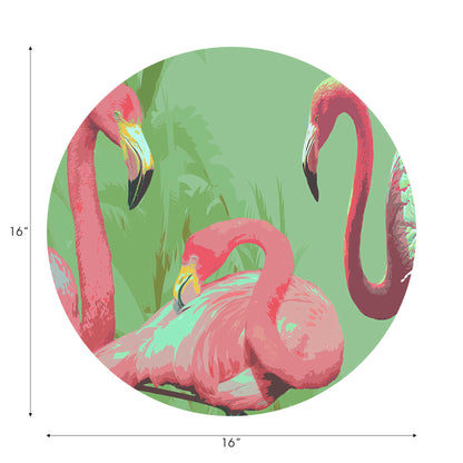 Sets de table ronds en galets Palm Springs Flamingo, 40 cm, lot de 4