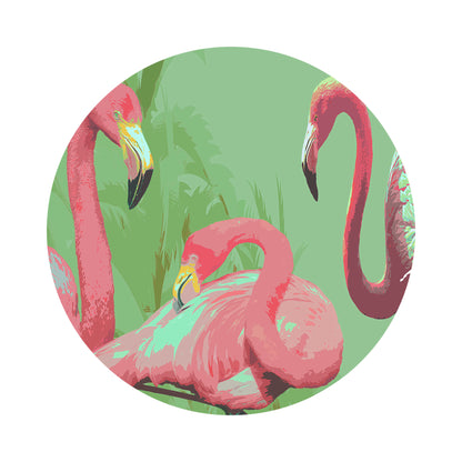 Palm Springs Flamingo 16&quot; Round Pebble Placemats, Set of 4 - nicolettemayer.com
