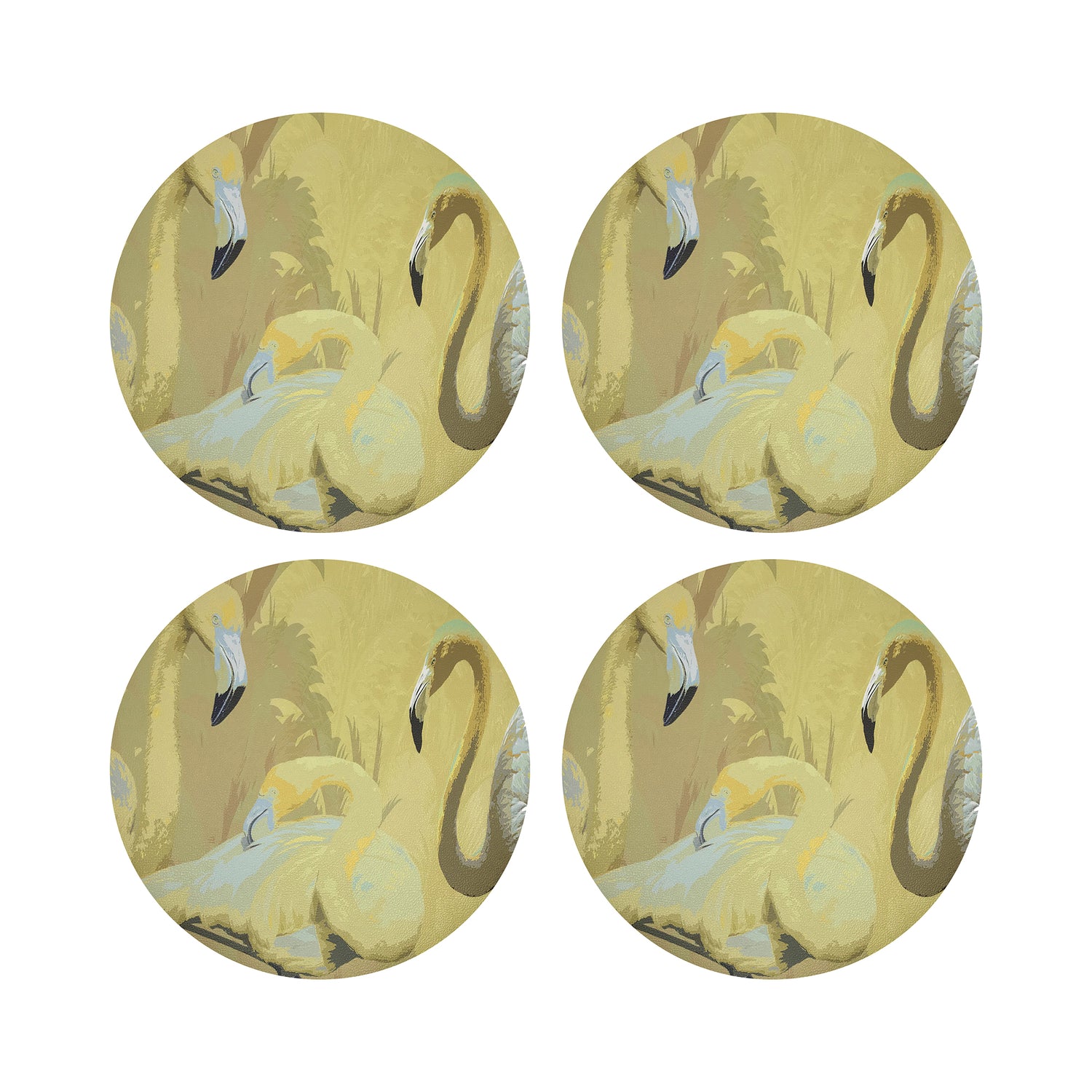 Palm Springs Golden 16&quot; Round Pebble Placemats, Set of 4 - nicolettemayer.com
