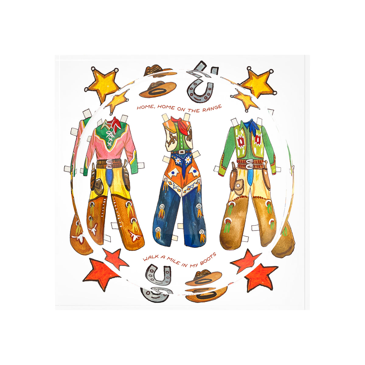 Paper Dolls Chaps XOXO Acrylic Candy Catchall Dish, 6 x 6 in., 8 x 8 in. by Nicolette Mayer
