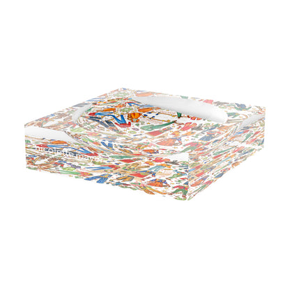 Paper Dolls XOXO Brown Acrylic Candy Catchall Dish, 6 x 6 in., 8 x 8 in. by Nicolette Mayer 