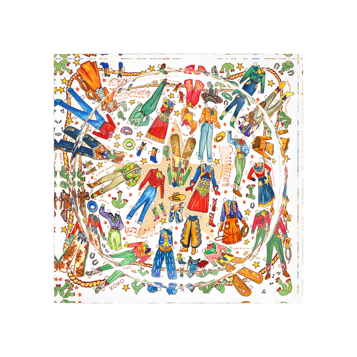 Paper Dolls XOXO Brown Acrylic Candy Catchall Dish, 6 x 6 in., 8 x 8 in. by Nicolette Mayer 
