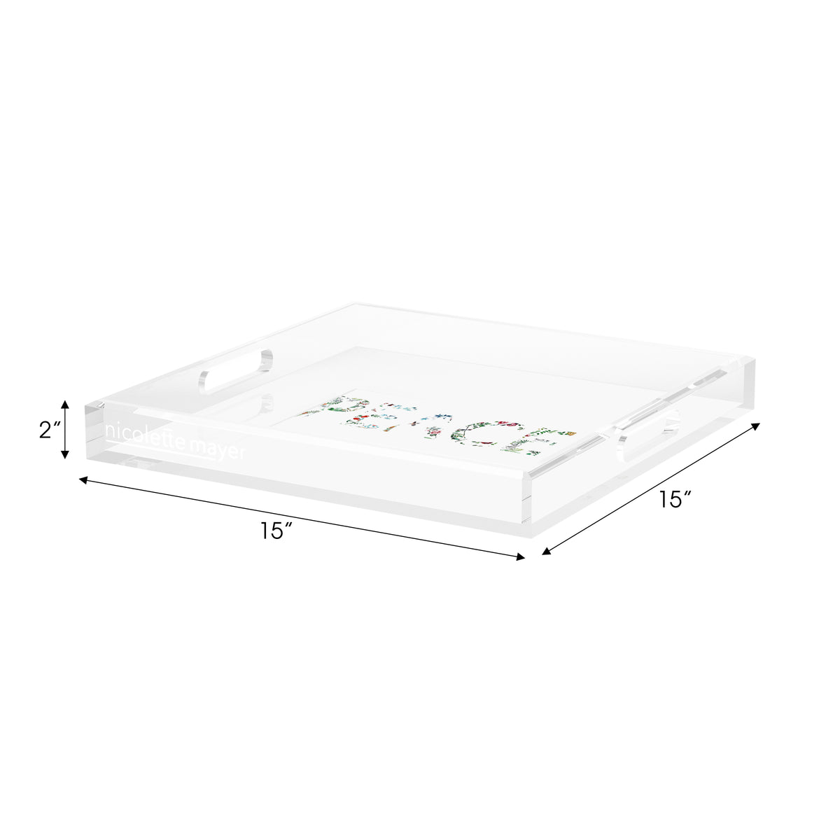 Peace Lost Pavillion Acrylic Decorative Tray, 15 x 15 in. by Nicolette Mayer 