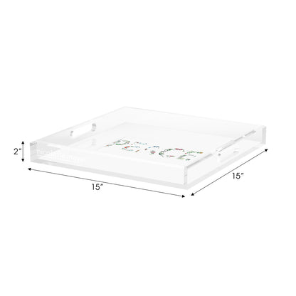 Peace Lost Pavillion Acrylic Decorative Tray, 15 x 15 in. by Nicolette Mayer 