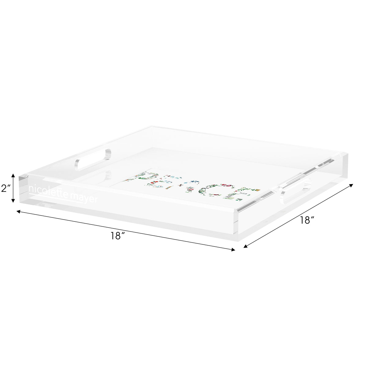 Peace Lost Pavillion Acrylic Decorative Tray, 18 x 18 in. by Nicolette Mayer 