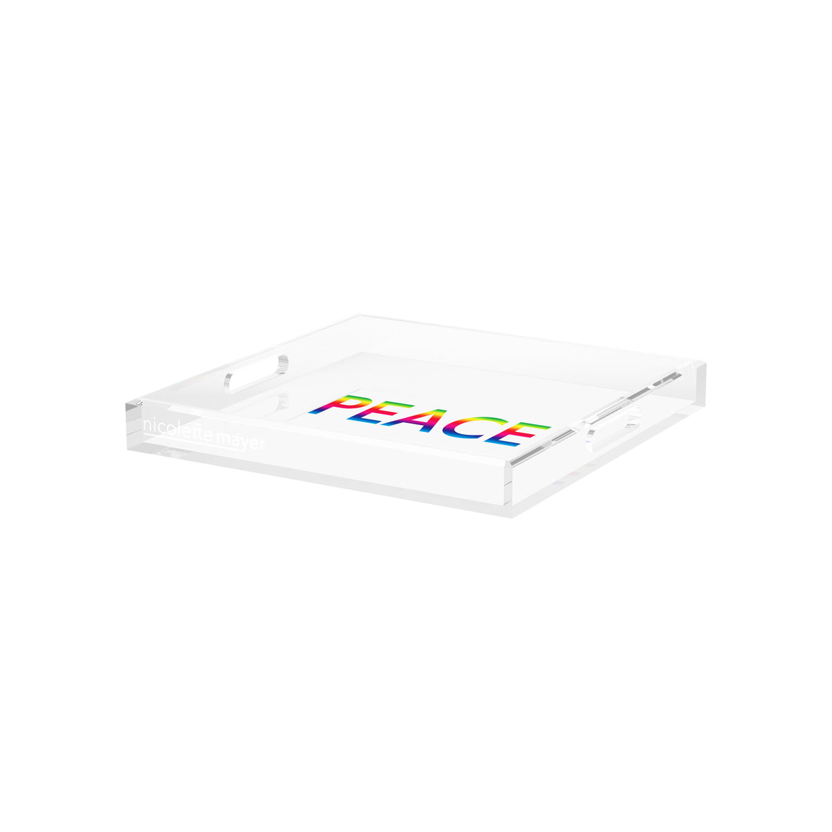 Peace Rainbow Acrylic Decorative Tray, 12 x 12 in. by Nicolette Mayer 