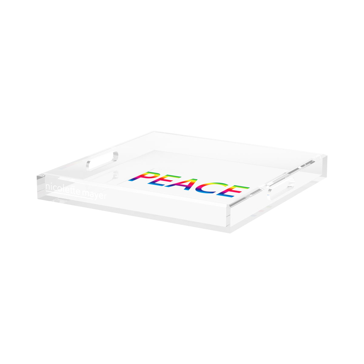 Peace Rainbow Acrylic Decorative Tray, 15 x 15 in. by Nicolette Mayer 