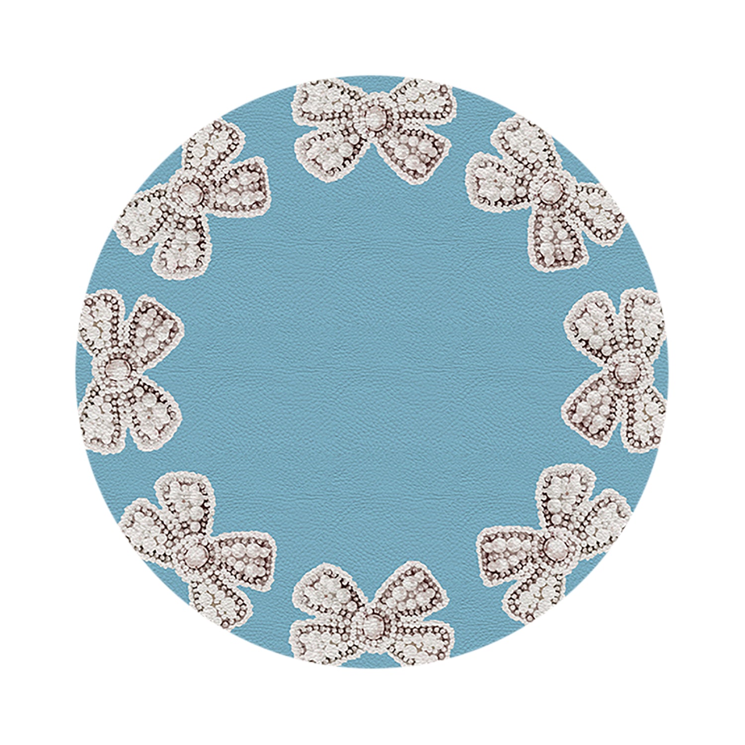 Pearl Bow Bluebell 16&quot; Round Pebble Placemats, Set of 4 - nicolettemayer.com
