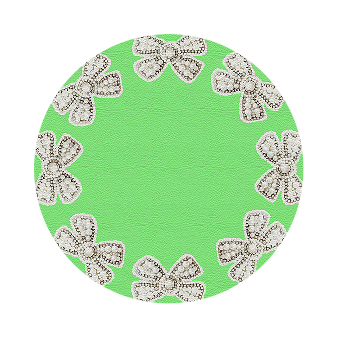 Pearl Bow Colony 16&quot; Round Pebble Placemat Set of 4 - nicolettemayer.com
