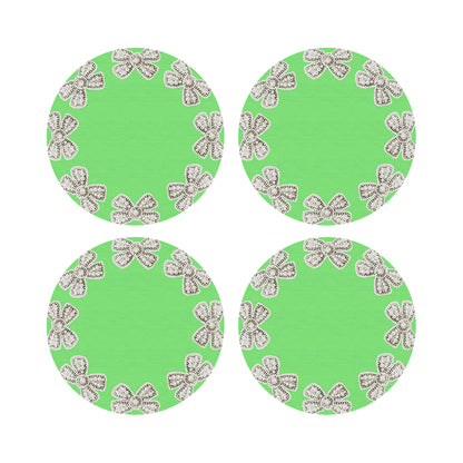 Pearl Bow Colony 16&quot; Round Pebble Placemats, Set of 4 - nicolettemayer.com
