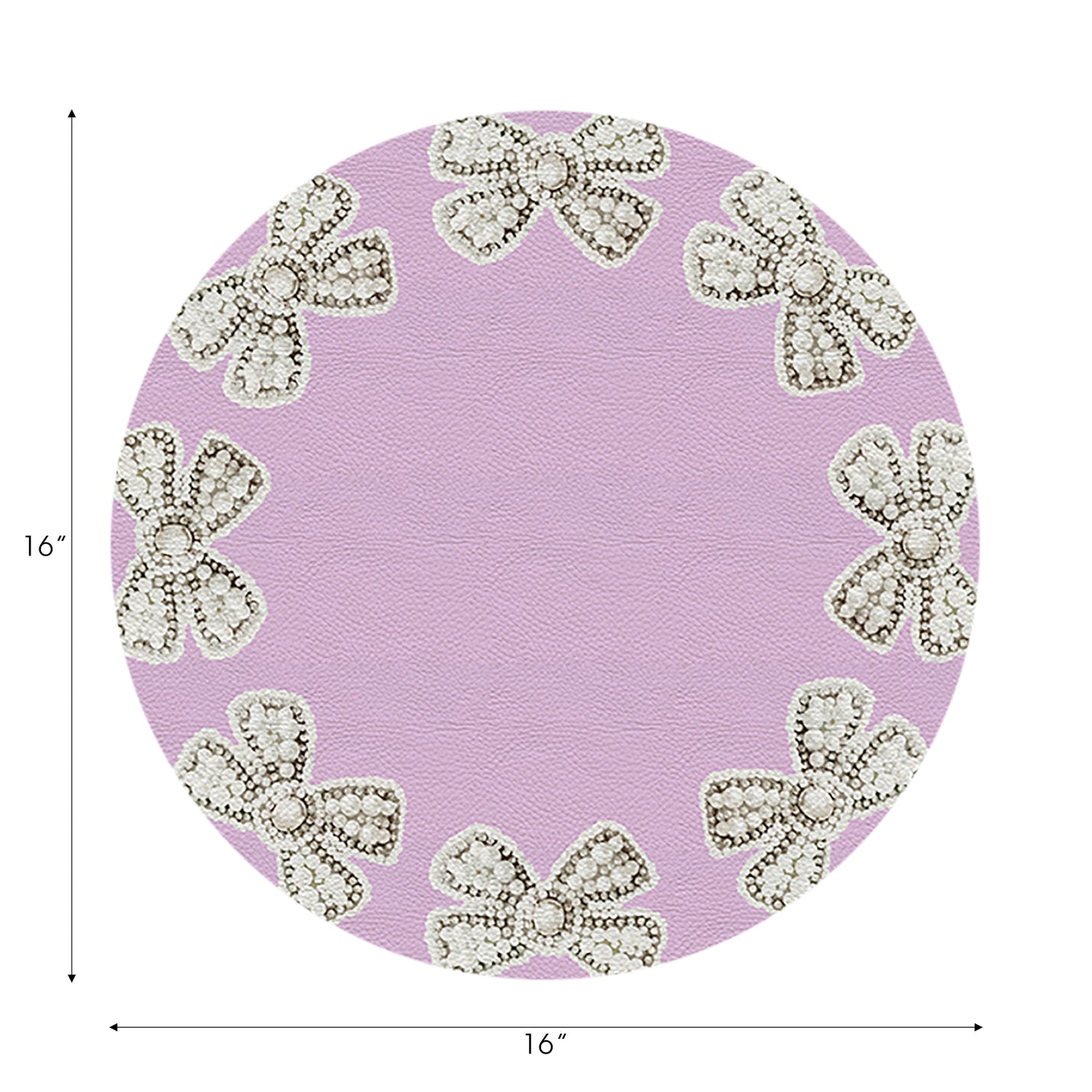 Ensemble de 4 sets de table ronds Pearl Bow Lilac de 40,6 cm