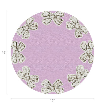 Ensemble de 4 sets de table ronds Pearl Bow Lilac de 40,6 cm