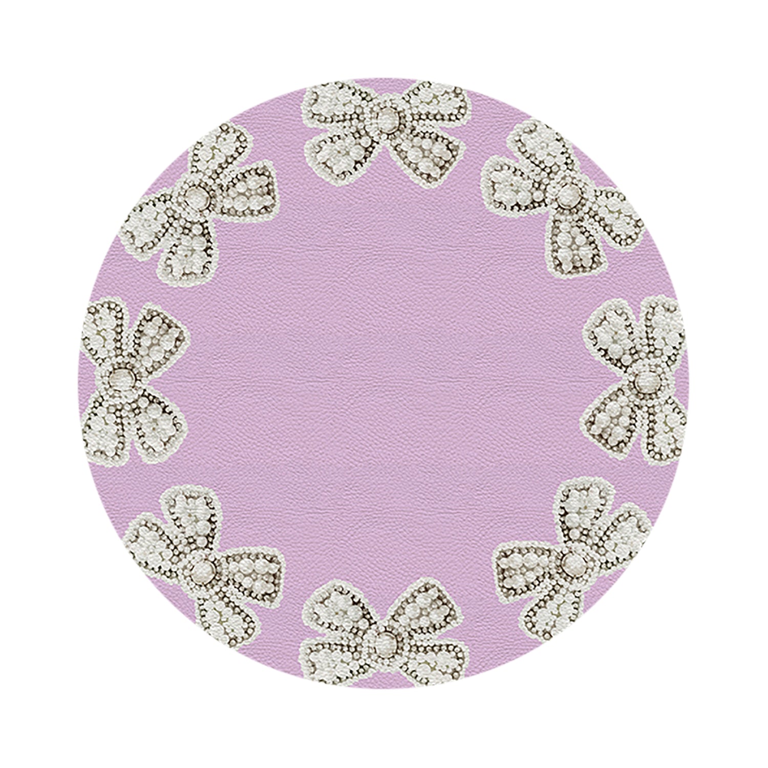 Pearl Bow Lilac 16&quot; Round Pebble Placemats, Set of 4 - nicolettemayer.com
