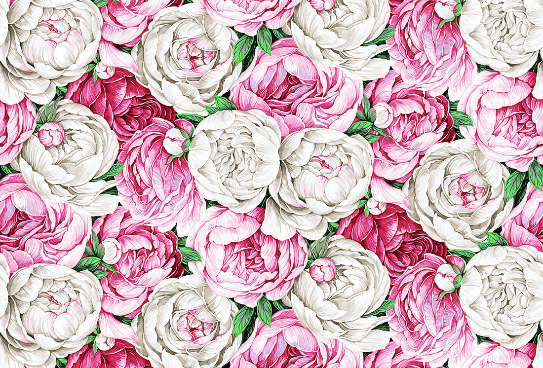 Peony Passion Original Paper Placemat Pad, One Set Of 24