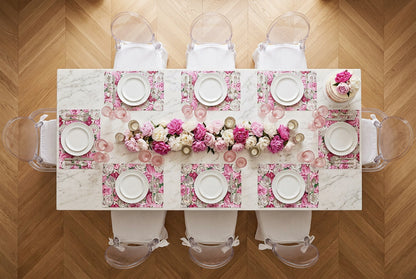 Set de table en papier original Peony Passion, lot de 24
