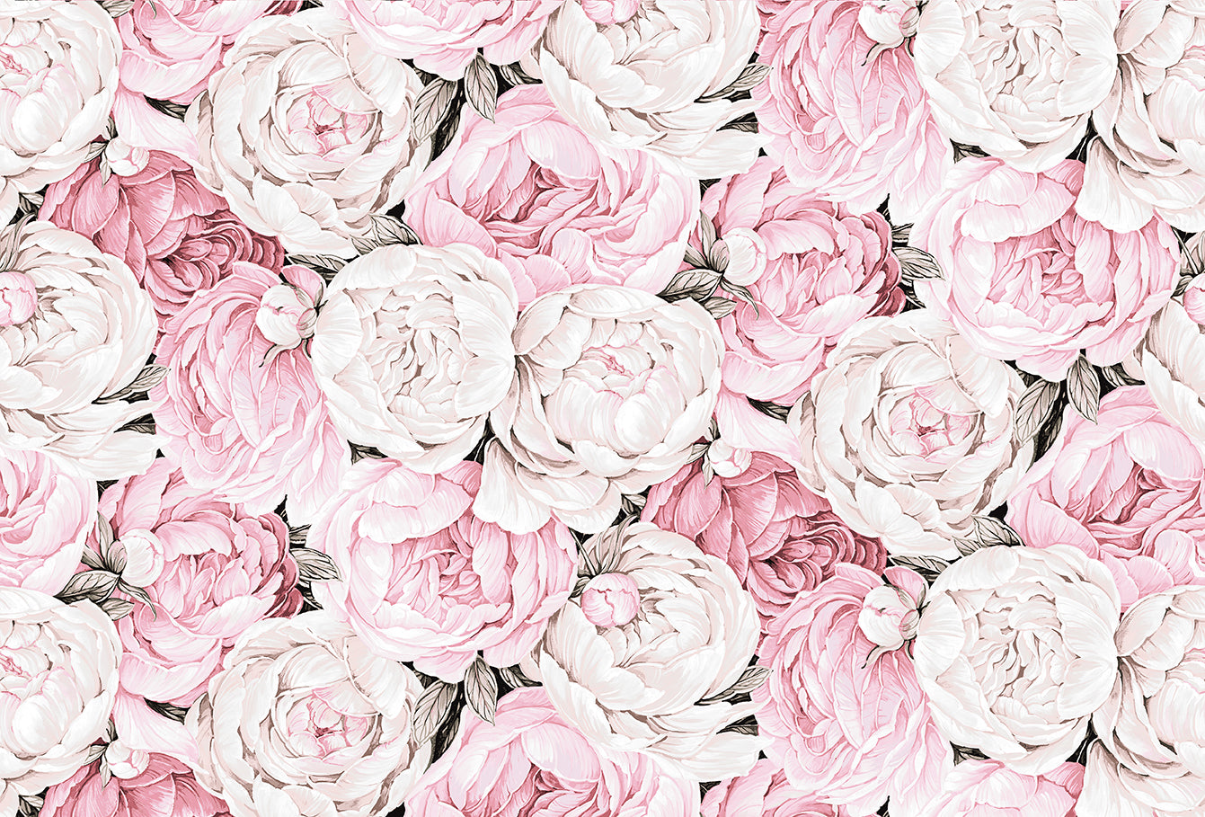 Peony Passion Soft Pink Paper Placemat Pad, One Set Of 24