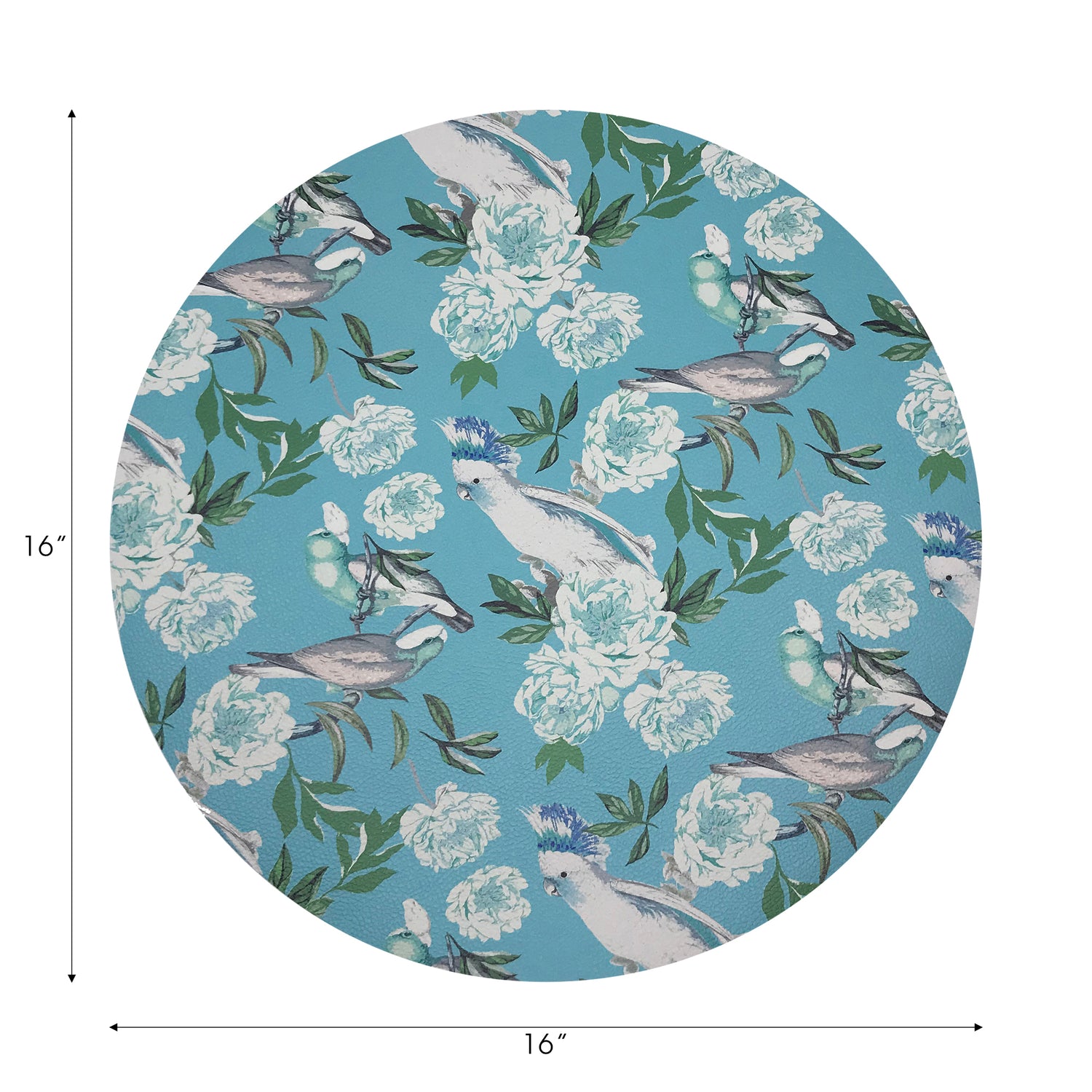 Peony Inspira Azur 16&quot; Round Pebble Placemats, Set of 4 - nicolettemayer.com
