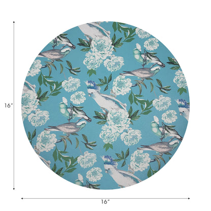 Peony Inspira Azur 16&quot; Round Pebble Placemats, Set of 4 - nicolettemayer.com

